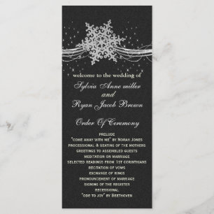 Black Silver Snowflakes Hochzeitsprogramme Länge Programm