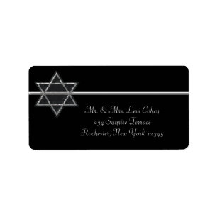 Black Silver Star von David Address Labels Adressaufkleber