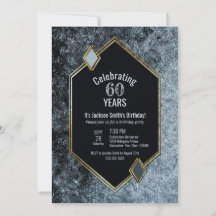 Black Silver und Gold Gerahmt 60. Geburtstagsparty