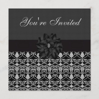 Black & Silver Vintag Elegante Geburtstagsparty Einladung