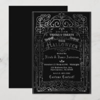 Black & Silver Vintager Viktorianischer Deko Hallo