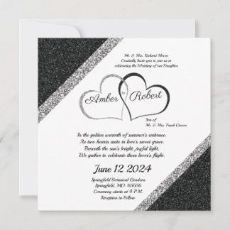 Black & Silver Wedding speichern Sie das Datum w/H Save The Date