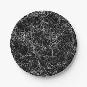 Black & Silvery Spider Webs Chic Halloween Pappteller