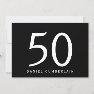 Black Simple 50. Geburtstagsparty Einladung