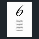 Black Simple Elegange Guest List Wedding Tischnummer<br><div class="desc">Black Simple Elegange Guest List Wedding Tischnummer</div>