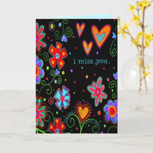 Black Simple Floral Miss Sie fröhliche Inspirivity Karte