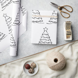 Black Simple Frohe Weihnachten Geschenkpapier