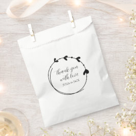 Black Simple Heart Wreath Wedding Geschenktütchen