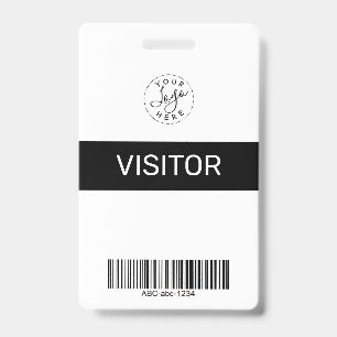 Black Simple Minimalistisch Visitor's Pass ID Ausweis