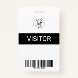 Black Simple Minimalistisch Visitor's Pass ID Ausweis