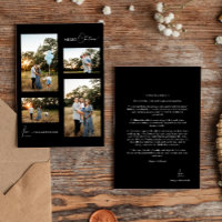 Black Simple Modern Christmas Four Foto Collage