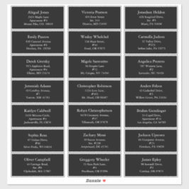 Black Simple Modern Christmas Guest Address Aufkleber