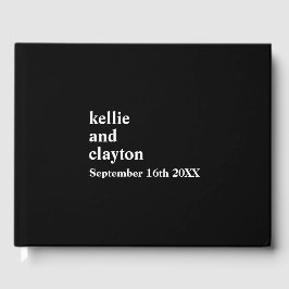 Black Simple Modern Type WedgeGuest Book Gästebuch