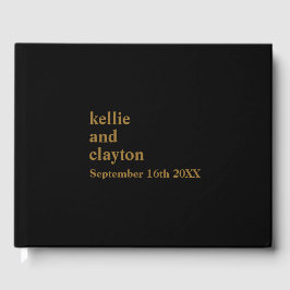 Black Simple Modern Type WedgeGuest Book Gästebuch