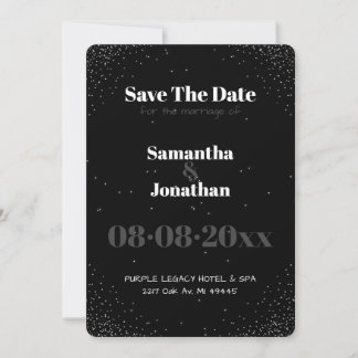 Black Simple Night Sky Wedding Save the Date Einladung