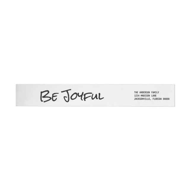 Black Simple Script Be Joyful Holiday Labels (Person)