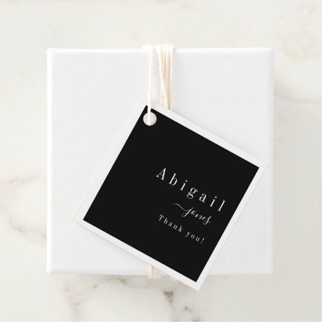 Black Simple Script Modern Luxus Vielen Dank Geschenkanhänger (Beispiel)