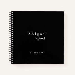 Black Simple Script Moderner Luxus Beruflich Notizbuch