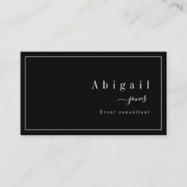 Black Simple Script Moderner Luxus Beruflich Visitenkarte