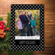 Black Simple Snowflake Foto Flat Card