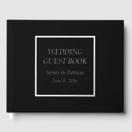 Black Simple Stylicing Lettering Wedding Gästebuch