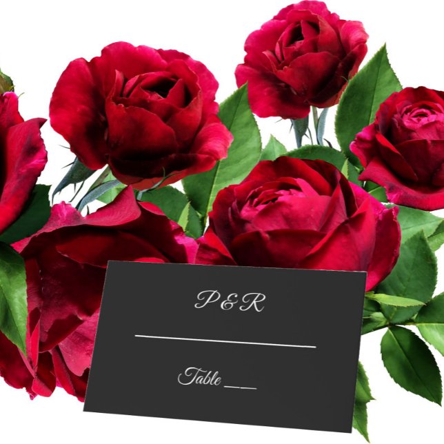 Black Simple Stylized Script Wedding Platzkarte (In Situ Wedding)