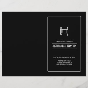Black Simple Torah Bar Mitzvah