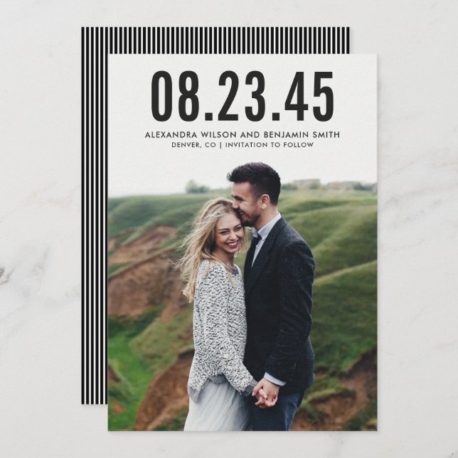 Black Simple Typografie Ankündigung Datum freihalt (Vorne/Hinten)