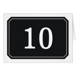 Black Simply Elegant Table Number Card
