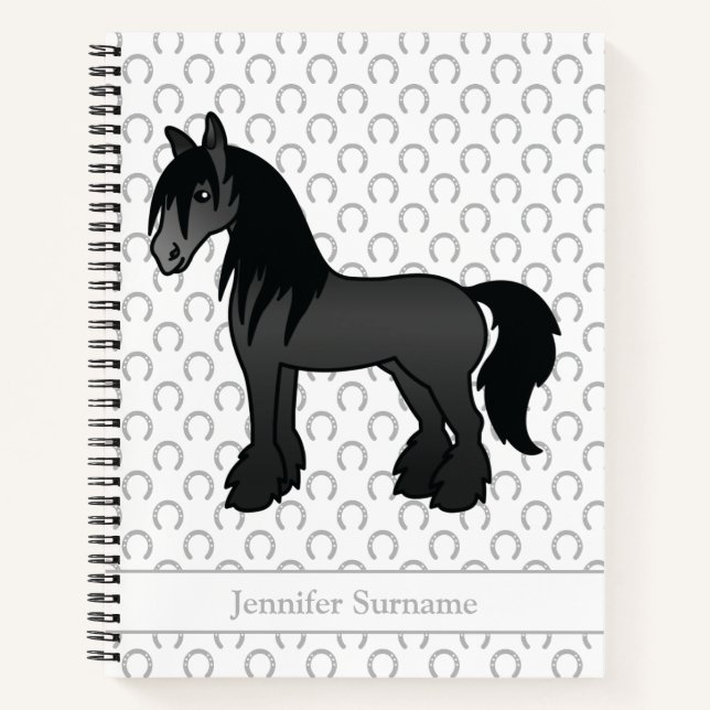 Black Sinti und Roma Vanner Clydesdale Horse & Tex Notizbuch (Vorderseite)