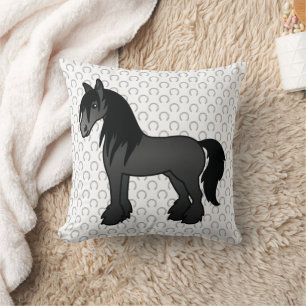 Black Sinti und Roma Vanner Clydesdale Shire Carto Kissen