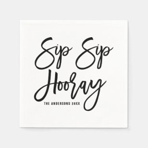 Black Sip Hooray Handschrift Papier Napkins Serviette