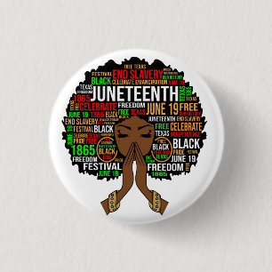 Black Sista Gal Melanin Woman Juneteste Königin Button