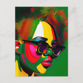 Black Sista Gal Melanin Woman Juneteste Königin Postkarte