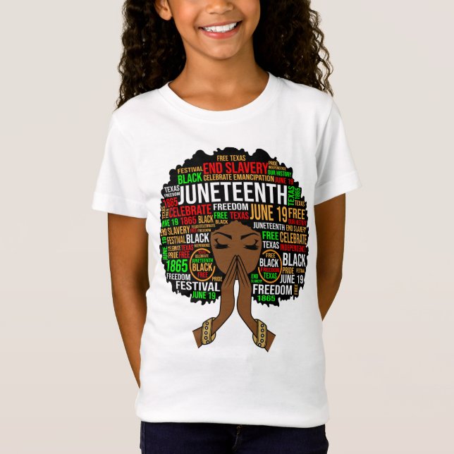 Black Sista Gal Melanin Woman Juneteste Königin T-Shirt (Vorderseite)