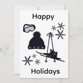 Black ski & winter designs  feiertagskarte