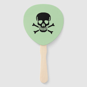 Black Skull Green Paddle-Fans Fächer