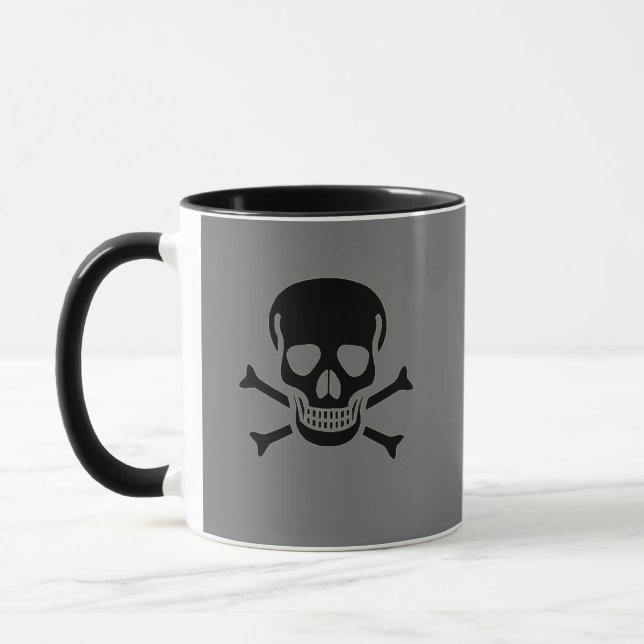 Black Skull Grey Black Combo Tasse Kaffee Tasse (Links)
