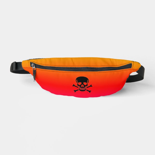 Black Skull neon fanny pack Bauchtasche (Vorderseite)