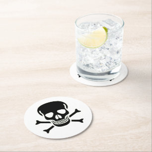Black Skull Rundpapier Drink Coaster Runder Pappuntersetzer