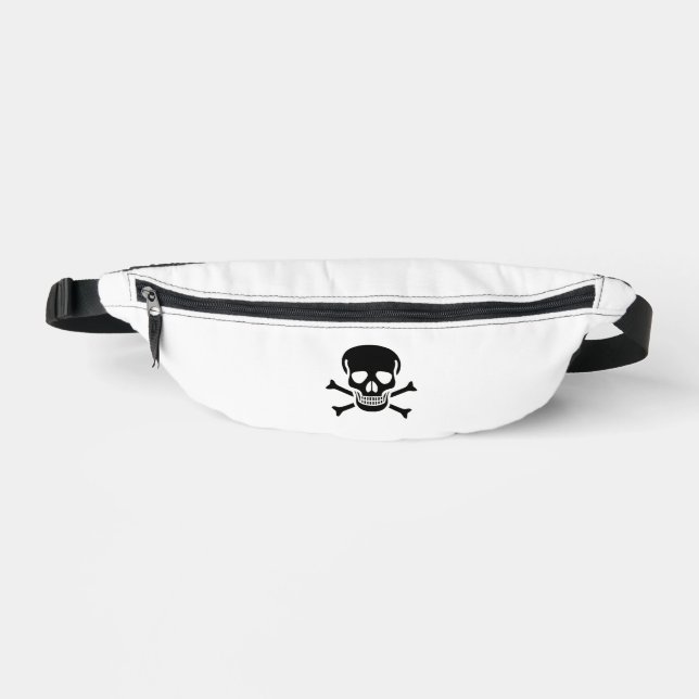 Black Skull white fanny pack Bauchtasche (Vorderseite)