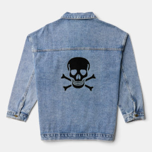 Black Skull Women Denim Jacke