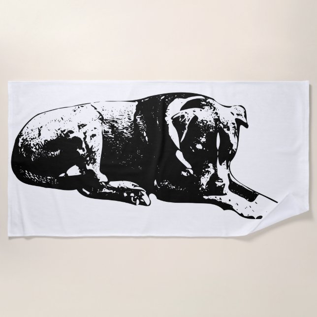 Black-Sky Dog Beach Handtuch (Vorderseite)