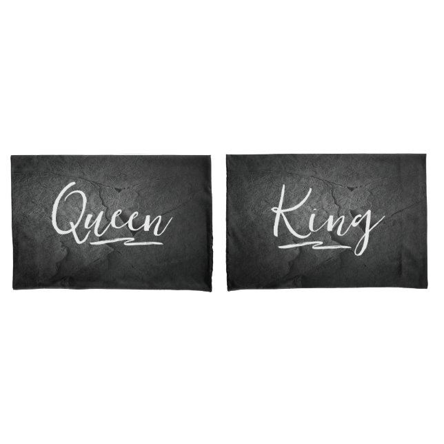 Black Slate Rock King Queen Kissenbezug (Vorderseite-Set)