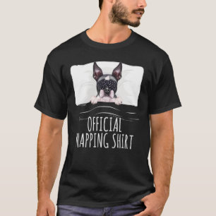 Black Sleep Mask Boston Terrier Offiziell Napping T-Shirt