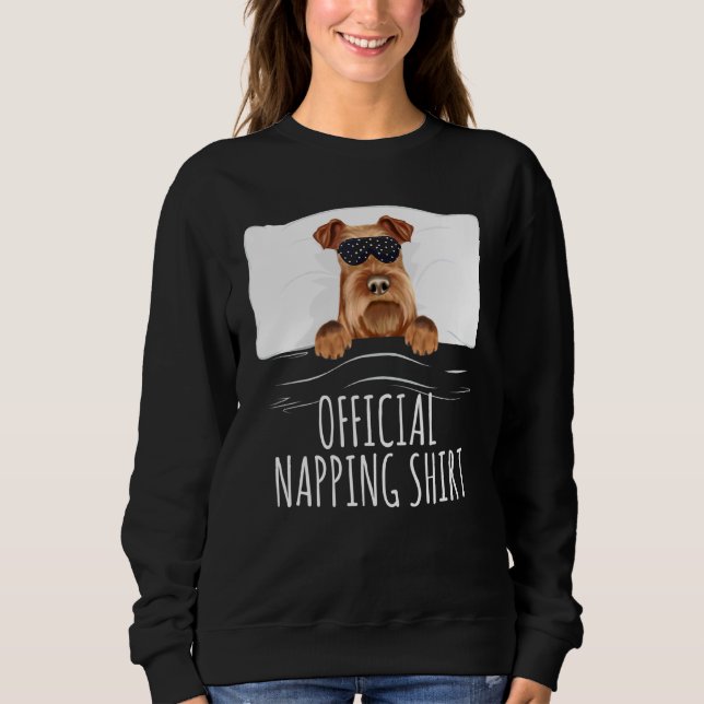 Black Sleep Mask Irish Terrier Offiziell Napping Sweatshirt (Vorderseite)