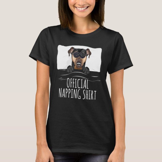 Black Sleep Mask Manchester Terrier Offiziell Napp T-Shirt (Vorderseite)