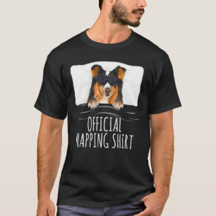 Black Sleep Mask Shetland Sheepdog Offizieller Nap T-Shirt