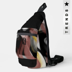 Black Sling Bag Trend Abstrakt Art Black Powdery