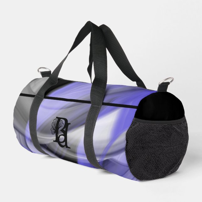 Black Small Gym Bag Trend Abstrakt Lavendel Violet Duffle Bag (Rechte Ecke)